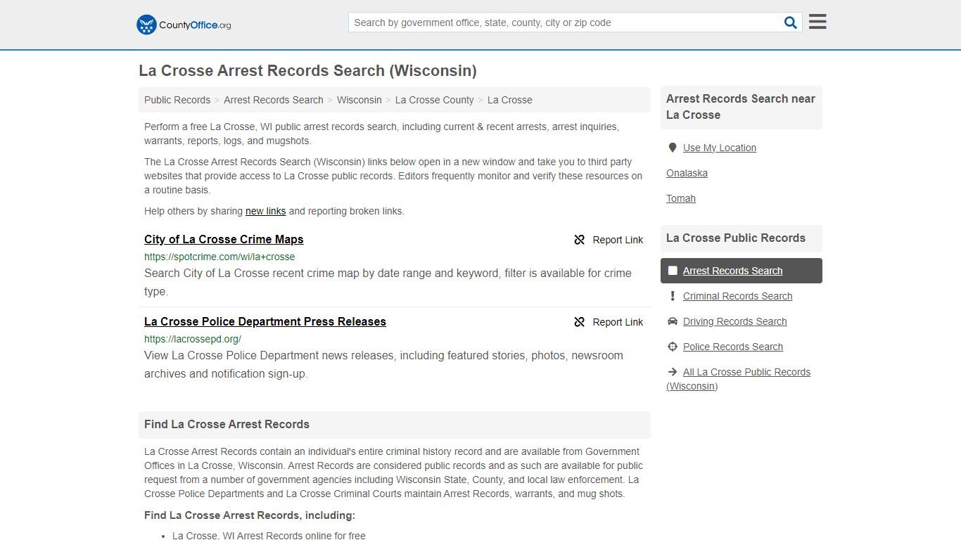 Arrest Records Search - La Crosse, WI (Arrests & Mugshots)